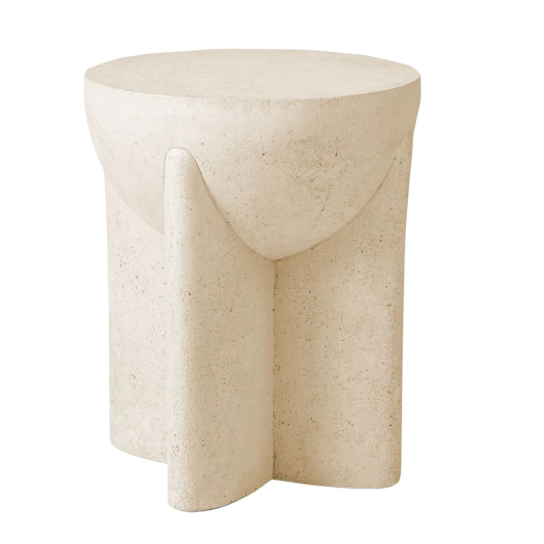 Monti White Lava Stone Side Table
